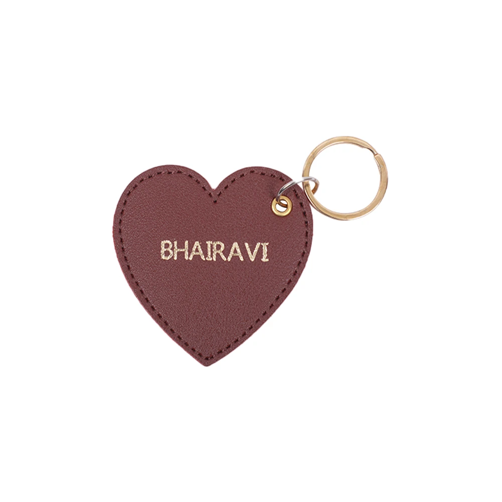 Personalized Foil Print Heart Keychain